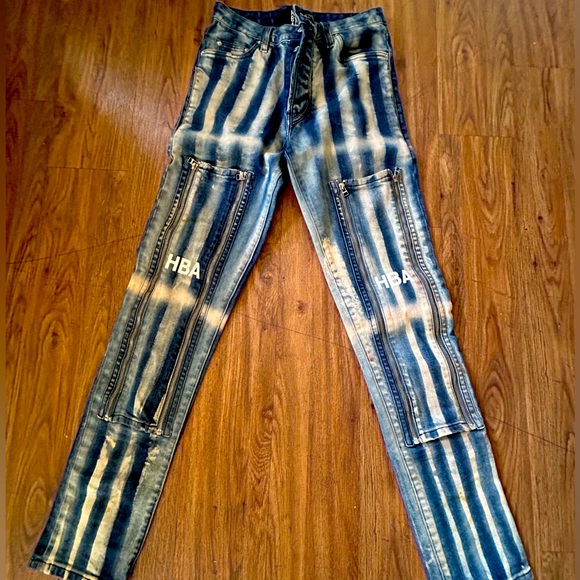 HOODBYAIR by Shayne Oliver stripped denim